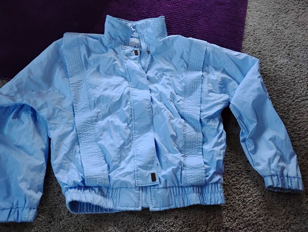 Vintage Women's Profile Small Light Blue Windbreaker Nylon